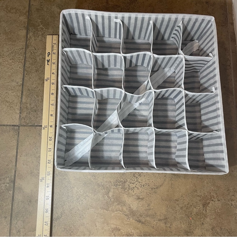 Striped Fabric Drawer Organizer